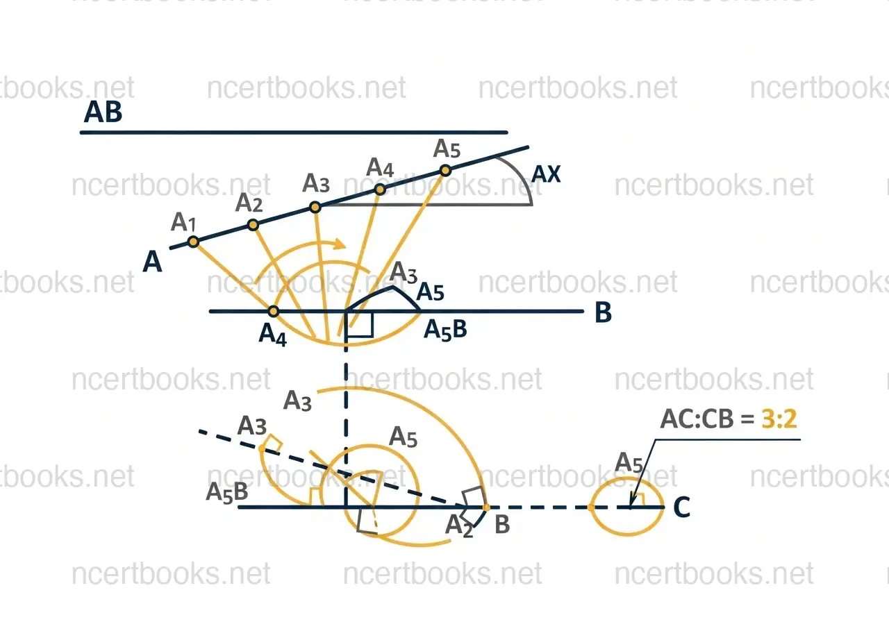 Construction dividing line segment in given ratio - NCERT Class 10 Maths Chapter 11