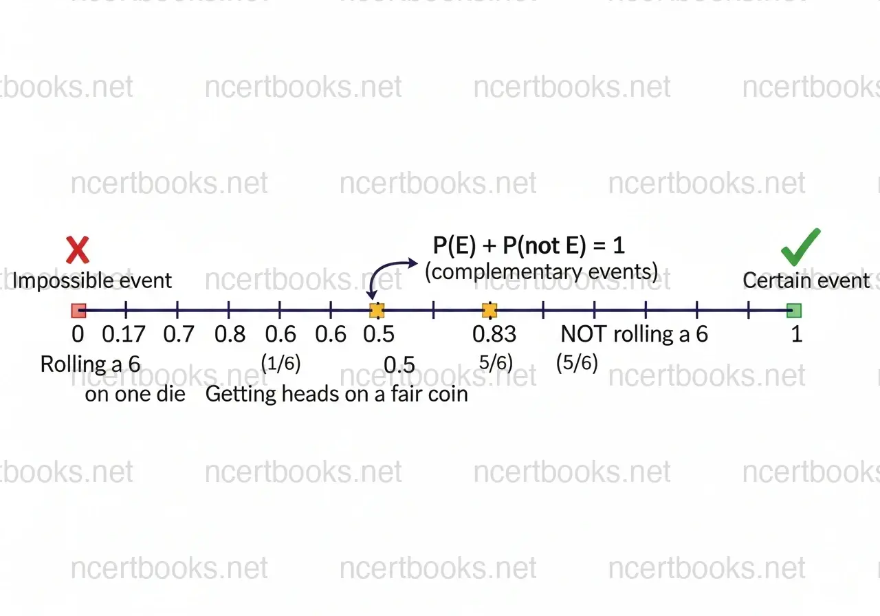 Probability scale 0 to 1 with examples - NCERT Class 10 Maths Probability