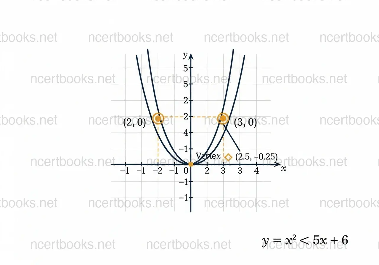 Graph of quadratic polynomial showing zeroes on x-axis - NCERT Solutions Class 10 Maths Chapter 2 Polynomials