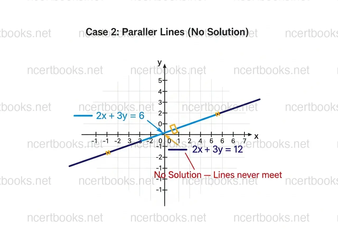 Parallel lines with no solution - NCERT Solutions Class 10 Maths Chapter 3