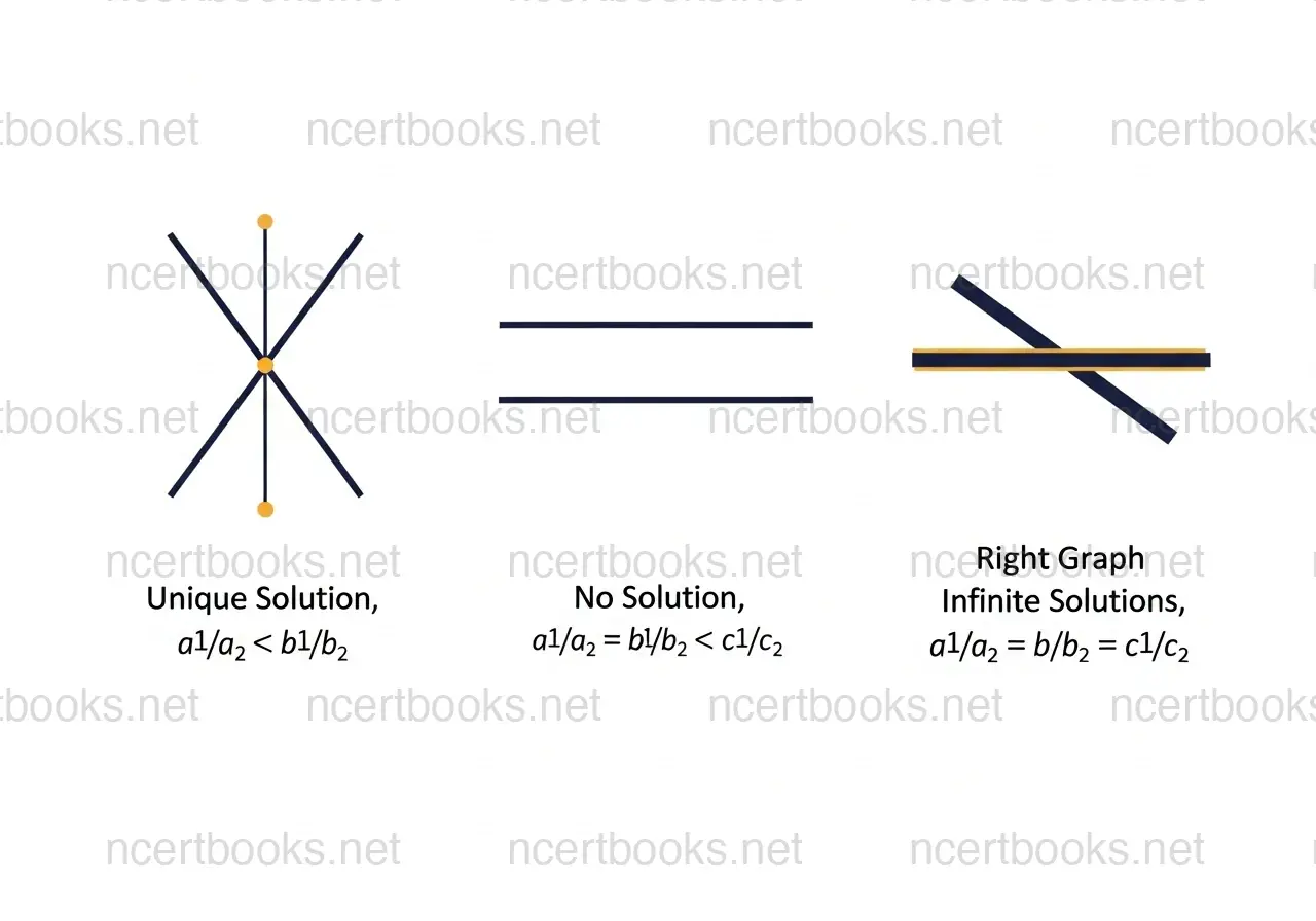 Three cases of pair of linear equations comparison - NCERT Class 10 Maths Chapter 3