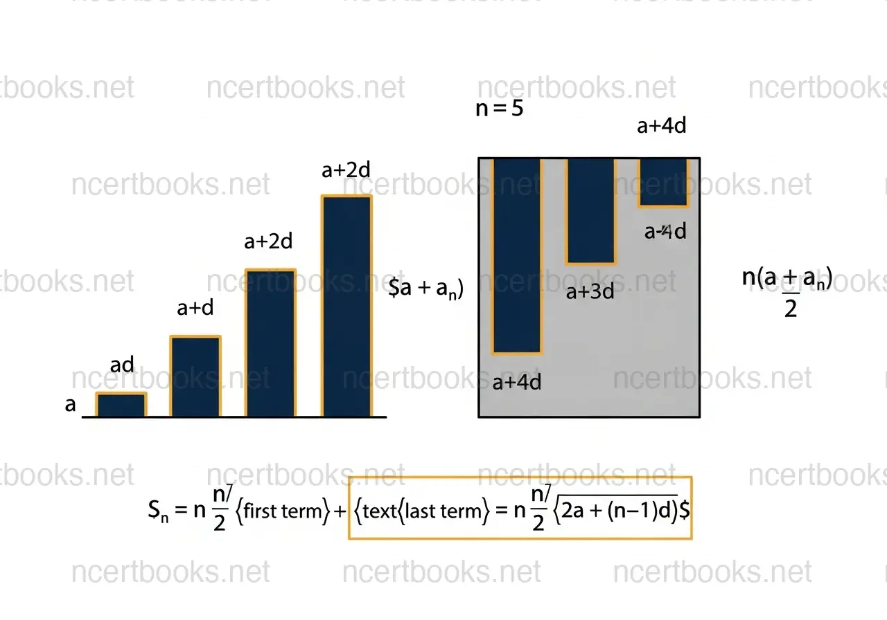 Sum of arithmetic progression visual proof using bar diagram - Class 10 Maths AP