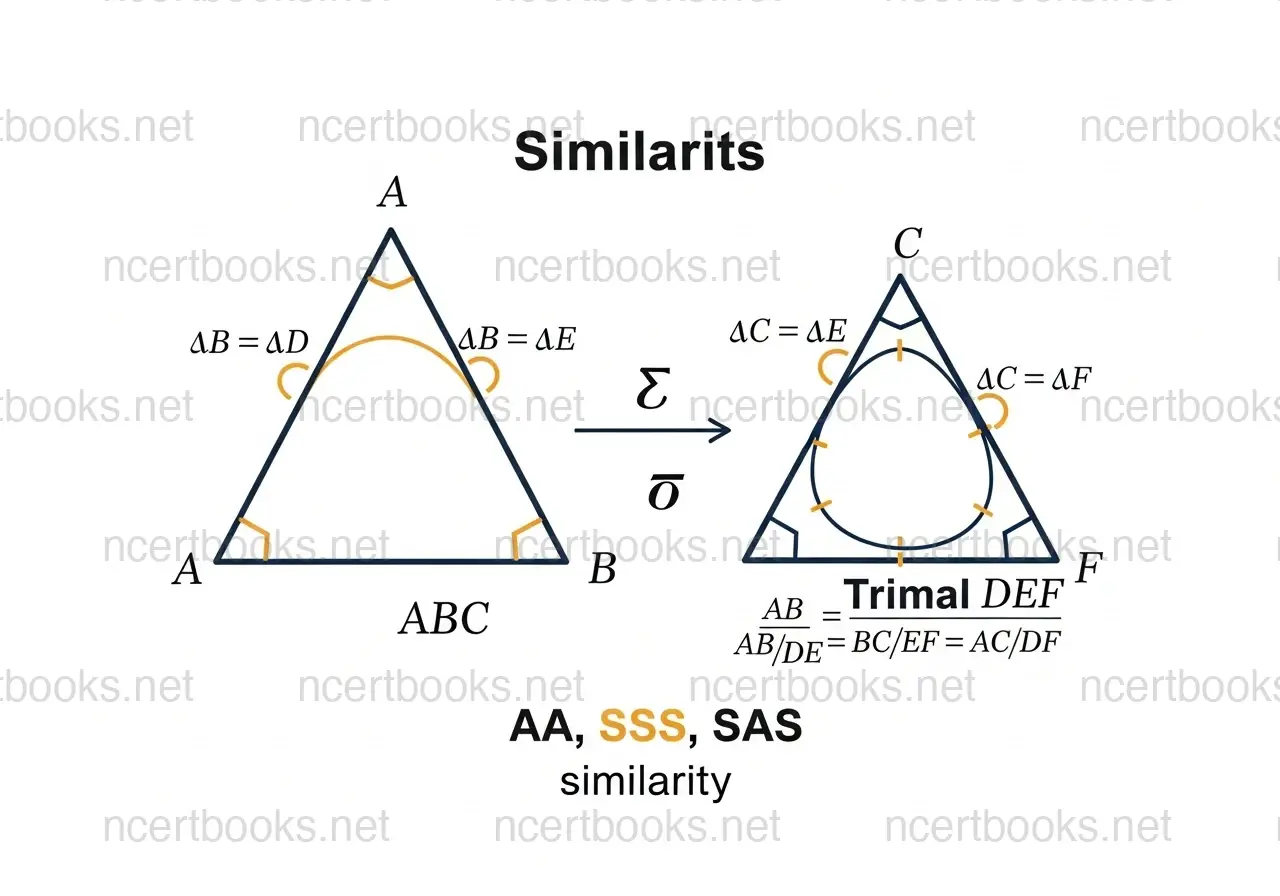 Similar triangles with corresponding angles and proportional sides - Class 10 Maths