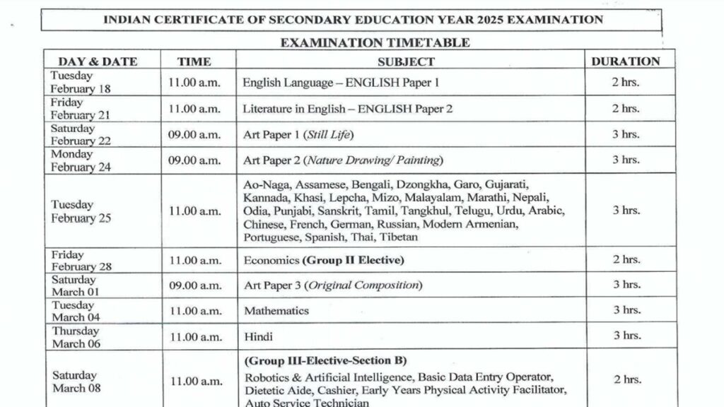 ICSE Board Exam 2025–26: Complete Guide, Dates & Timetable